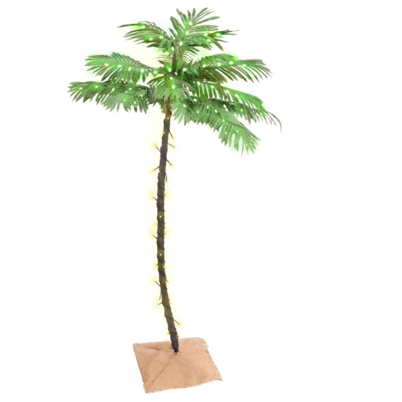 vidaXL Palmera artificial con 88 LED blanco cálido 150 cm vidaXL Palmera artificial con 88 LED blanco cálido 150 cm
