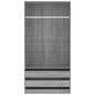 vidaXL Armario de madera contrachapada gris Sonoma 100x50x200 cm vidaXL Armario de madera contrachapada gris Sonoma 100x50x200 cm