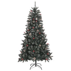 vidaXL Árbol de Navidad artificial con soporte PVC verde 180 cm