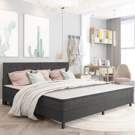 vidaXL Cabecero copetudo de tela gris oscuro 200x200 cm 