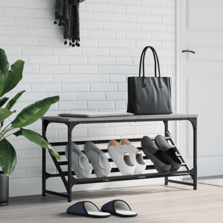 vidaXL Mueble zapatero madera de ingeniería gris Sonoma 90x30x45 cm