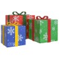 vidaXL Cajas de regalo Navidad iluminadas 3 uds 64 LEDs blanco cálido