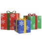 vidaXL Cajas de regalo Navidad iluminadas 3 uds 64 LEDs blanco cálido