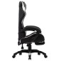 vidaXL Silla gaming con reposapiés cuero sintético blanco y negro vidaXL Silla gaming con reposapiés cuero sintético blanco y negro