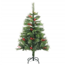 vidaXL Árbol de Navidad artificial con piñas y bayas 150 cm