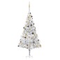 vidaXL Árbol de Navidad preiluminado con luces y bolas plateado 240 cm vidaXL Árbol de Navidad preiluminado con luces y bolas plateado 240 cm