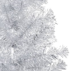 vidaXL Árbol de Navidad preiluminado con luces y bolas plateado 240 cm