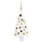 vidaXL Árbol de Navidad preiluminado con luces y bolas blanco 90 cm vidaXL Árbol de Navidad preiluminado con luces y bolas blanco 90 cm
