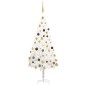 vidaXL Árbol de Navidad preiluminado con luces y bolas blanco 150 cm vidaXL Árbol de Navidad preiluminado con luces y bolas blanco 150 cm