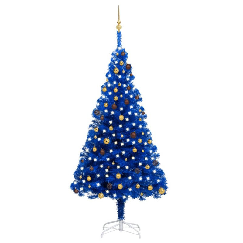 vidaXL Árbol de Navidad preiluminado con luces y bolas azul 240 cm vidaXL Árbol de Navidad preiluminado con luces y bolas azul 240 cm