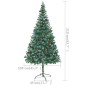 vidaXL Árbol de Navidad artificial con LEDs, bolas y piñas 210 cm