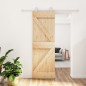vidaXL Puerta corredera con herrajes madera maciza de pino 70x210 cm vidaXL Puerta corredera con herrajes madera maciza de pino 70x210 cm