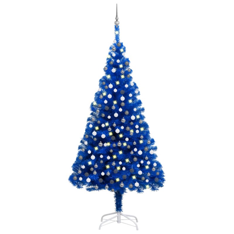 vidaXL Árbol de Navidad preiluminado con luces y bolas azul 240 cm vidaXL Árbol de Navidad preiluminado con luces y bolas azul 240 cm