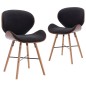 vidaXL Sillas de comedor 2 unidades tela y madera curvada gris oscuro vidaXL Sillas de comedor 2 unidades tela y madera curvada gris oscuro