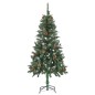 vidaXL Árbol de Navidad artificial iluminado con luces y piñas 150 cm vidaXL Árbol de Navidad artificial iluminado con luces y piñas 150 cm