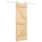 vidaXL Puerta corredera con herrajes madera maciza de pino 70x210 cm vidaXL Puerta corredera con herrajes madera maciza de pino 70x210 cm