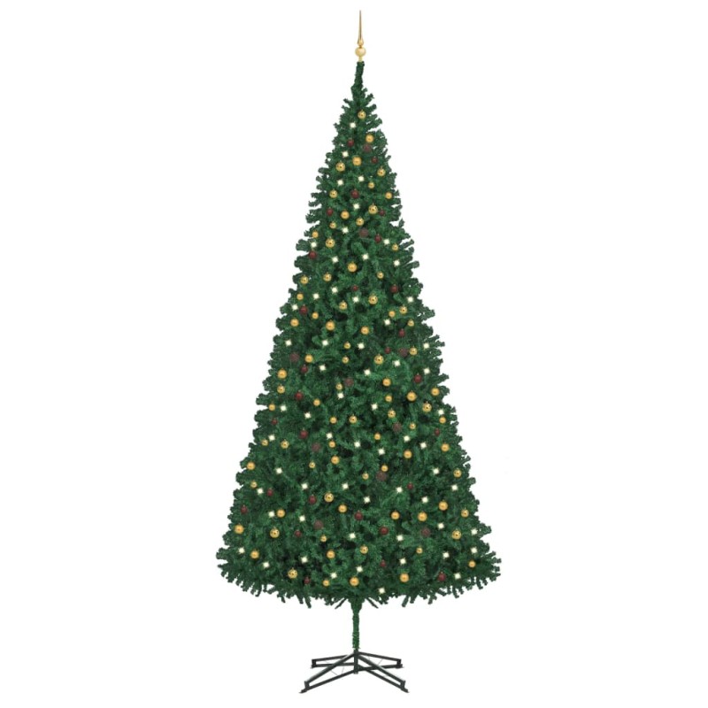vidaXL Árbol de Navidad preiluminado con luces y bolas verde 500 cm vidaXL Árbol de Navidad preiluminado con luces y bolas verde 500 cm