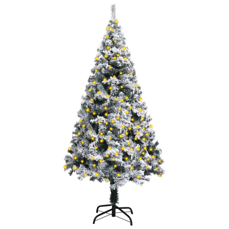 vidaXL Árbol de Navidad artificial verde con luces y nieve 120 cm vidaXL Árbol de Navidad artificial verde con luces y nieve 120 cm