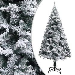 vidaXL Árbol de Navidad artificial verde con luces y nieve 120 cm