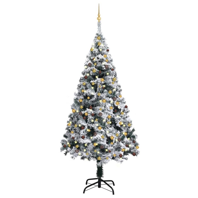 vidaXL Árbol de Navidad preiluminado con luces y bolas verde 210 cm vidaXL Árbol de Navidad preiluminado con luces y bolas verde 210 cm