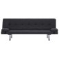 vidaXL Sofá cama con dos almohadas de poliéster gris oscuro vidaXL Sofá cama con dos almohadas de poliéster gris oscuro