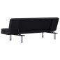 vidaXL Sofá cama con dos almohadas de poliéster gris oscuro vidaXL Sofá cama con dos almohadas de poliéster gris oscuro