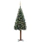vidaXL Árbol de Navidad delgado con luces y bolas verde 180 cm vidaXL Árbol de Navidad delgado con luces y bolas verde 180 cm