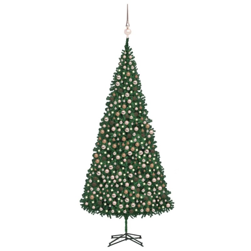 vidaXL Árbol de Navidad preiluminado con luces y bolas verde 500 cm vidaXL Árbol de Navidad preiluminado con luces y bolas verde 500 cm