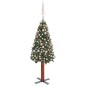 vidaXL Árbol de Navidad delgado con luces y bolas verde 180 cm vidaXL Árbol de Navidad delgado con luces y bolas verde 180 cm