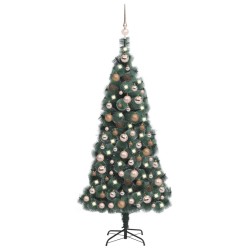 vidaXL Árbol de Navidad con LED y bolas PVC&PE verde 150 cm
