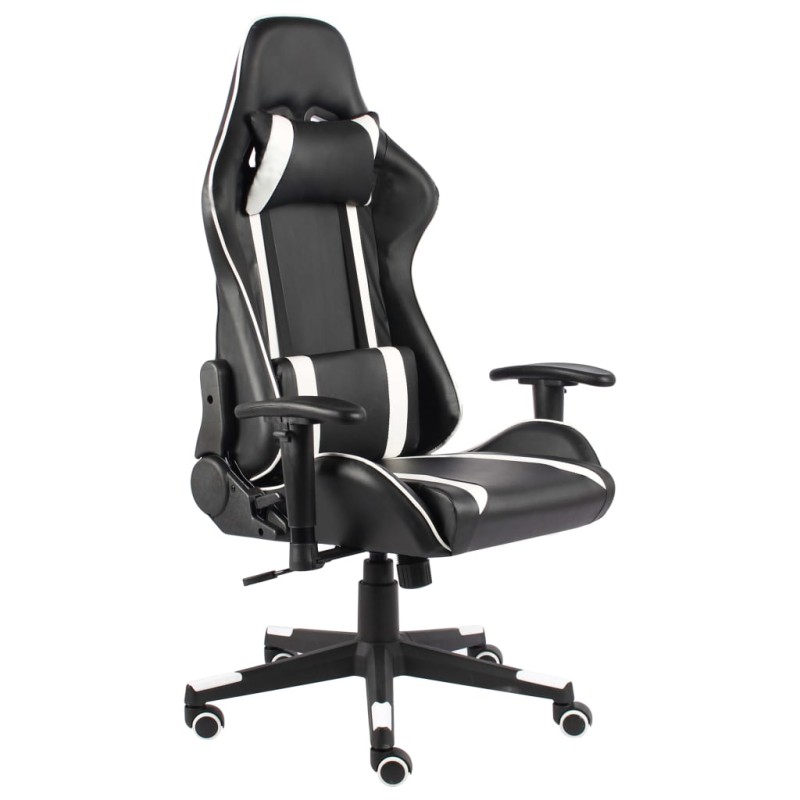 vidaXL Silla gaming giratoria PVC blanco vidaXL Silla gaming giratoria PVC blanco