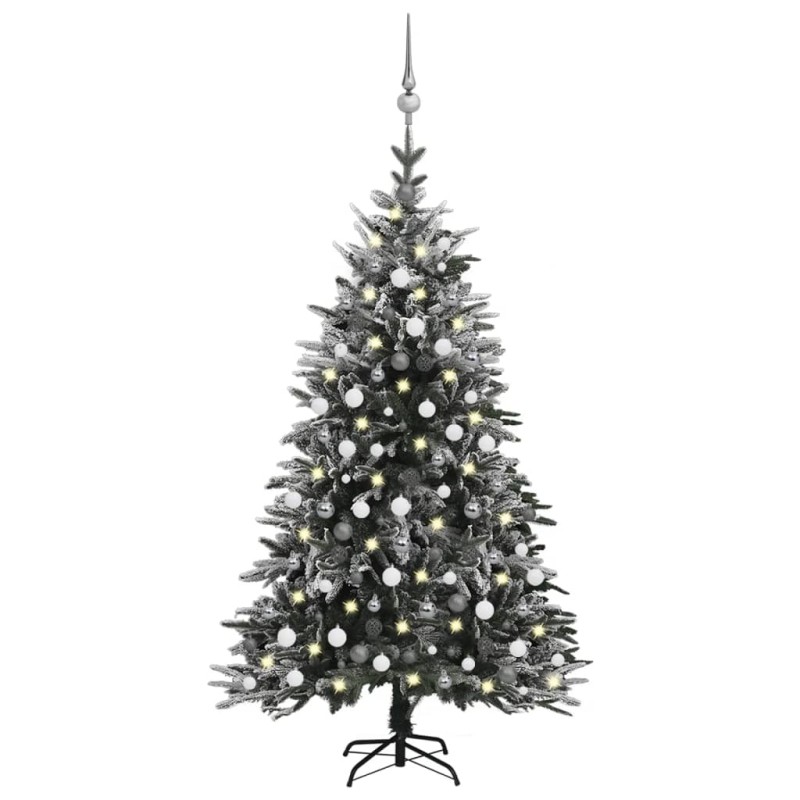 vidaXL Árbol de Navidad con LED, bolas y nieve flocada PVC y PE 210 cm vidaXL Árbol de Navidad con LED, bolas y nieve flocada PVC y PE 210 cm