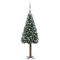 vidaXL Árbol de Navidad delgado con luces y bolas verde 210 cm vidaXL Árbol de Navidad delgado con luces y bolas verde 210 cm