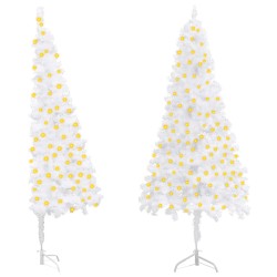 vidaXL Árbol de Navidad artificial iluminado con luces blanco 180 cm