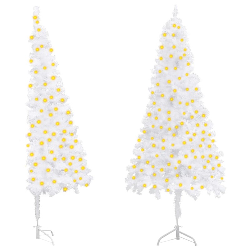 vidaXL Árbol de Navidad artificial iluminado con luces blanco 180 cm