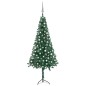 vidaXL Árbol de Navidad artificial de esquina LED y bolas verde 240 cm vidaXL Árbol de Navidad artificial de esquina LED y bolas verde 240 cm