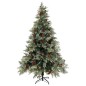 vidaXL Árbol de Navidad con luces y piñas PVC PE verde y blanco 120 cm vidaXL Árbol de Navidad con luces y piñas PVC PE verde y blanco 120 cm