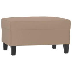 vidaXL Reposapiés de cuero sintético color capuchino 70x55x41 cm