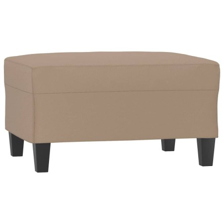 vidaXL Reposapiés de cuero sintético color capuchino 70x55x41 cm