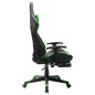 vidaXL Silla de gaming con reposapiés cuero sintético negro y verde vidaXL Silla de gaming con reposapiés cuero sintético negro y verde