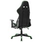 vidaXL Silla de gaming con reposapiés cuero sintético negro y verde vidaXL Silla de gaming con reposapiés cuero sintético negro y verde