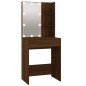 vidaXL Tocador con LED y armario madera contrachapada marrón roble vidaXL Tocador con LED y armario madera contrachapada marrón roble