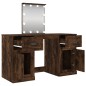 vidaXL Tocador con LED color roble ahumado 130x50x132,5 cm vidaXL Tocador con LED color roble ahumado 130x50x132,5 cm