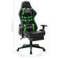 vidaXL Silla de gaming con reposapiés cuero sintético negro y verde vidaXL Silla de gaming con reposapiés cuero sintético negro y verde