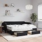 vidaXL Sofá cama nido con cajones terciopelo negro 80x200 cm