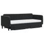 vidaXL Sofá cama nido con cajones terciopelo negro 80x200 cm