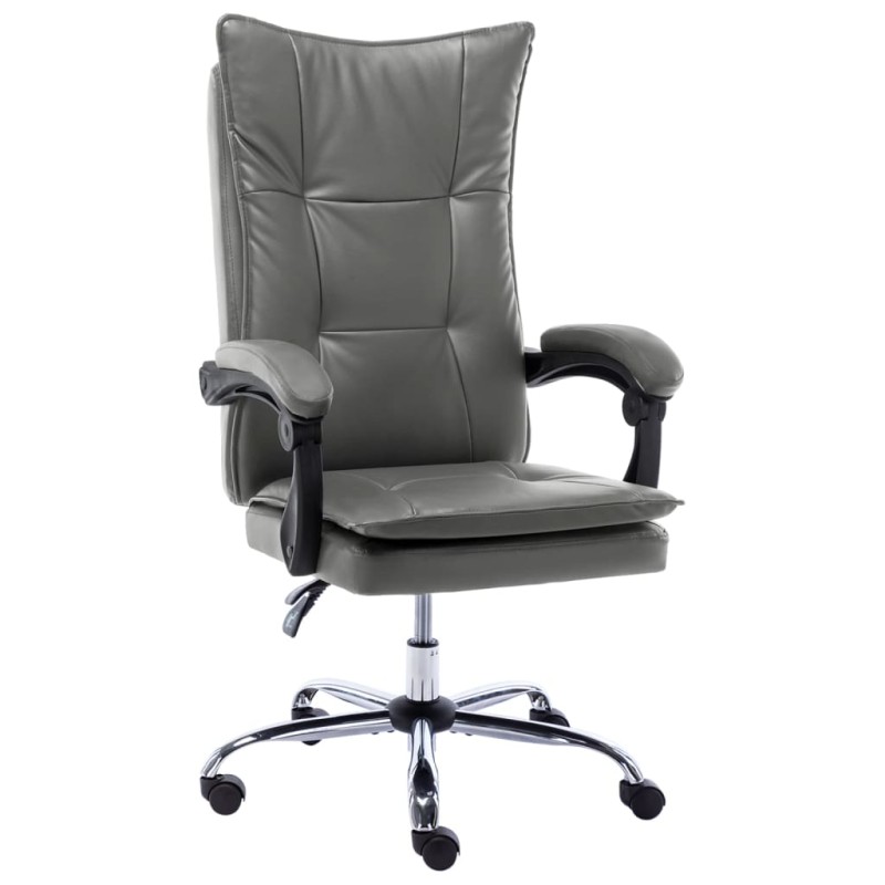 vidaXL Silla de oficina de cuero sintético gris antracita vidaXL Silla de oficina de cuero sintético gris antracita