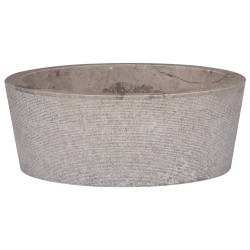 vidaXL Lavabo gris mármol Ø40x15 cm