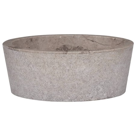 vidaXL Lavabo gris mármol Ø40x15 cm