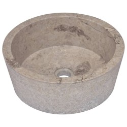 vidaXL Lavabo gris mármol Ø40x15 cm